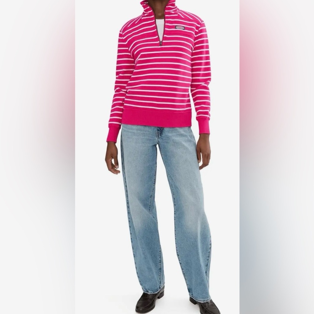 Vineyard Vines Pink and White Striped Shep Shirt Size L NWT